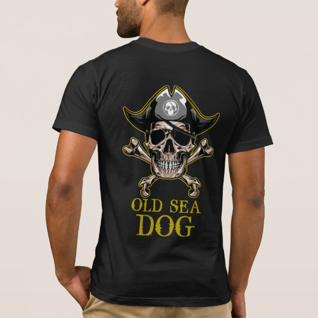 Pirat GULD OLD SEA HUND T Shirt (Baksida)