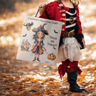 Pirat Halloween Candy Bus eller godis Tygkasse