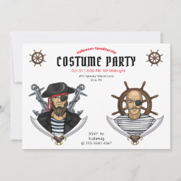 Pirat Halloween Costume Party Vuxen Inbjudningar