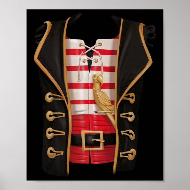 Pirat Halloween Kids Costume Tee Poster (Framsidan)