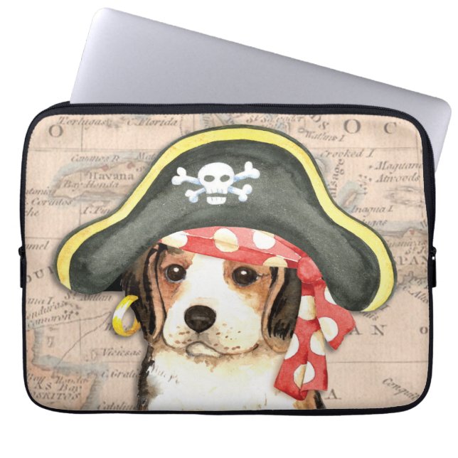Pirat Hat Beagle Laptop Fodral (Framsidan)