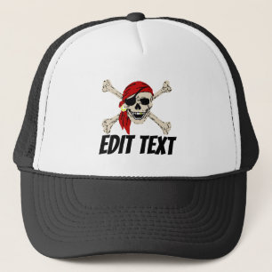 Pirat Hat, lägg till text, namn, företag, båt, per Keps