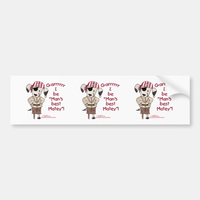 Pirat Hund "Mans Best Matey!" Bildekal (Framsidan)