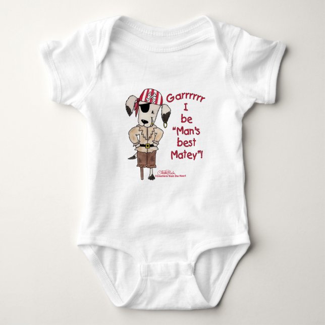 Pirat Hund "Mans Best Matey!" Tee (Framsida)