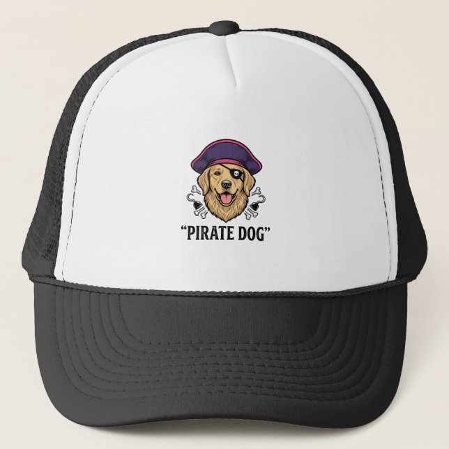 Pirat Hund Vintage Gravyr Tröja Design_1 Keps (Framsida)