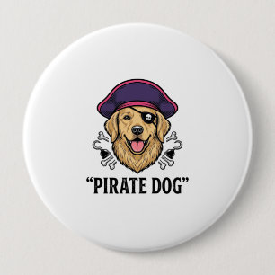 Pirat Hund Vintage Gravyr Tröja Design_1 Knapp