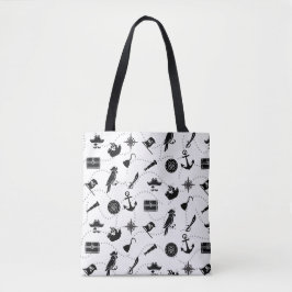 Pirat Icons Tote Bag | Halloween Bus eller godis Tygkasse