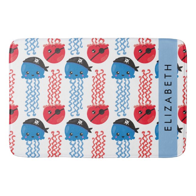 Pirat-jellyfish, Jellyfish Mönster, ditt namn Badrumsmatta (Framsidan)