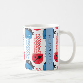 Pirat-jellyfish, Jellyfish Mönster, ditt namn Kaffemugg