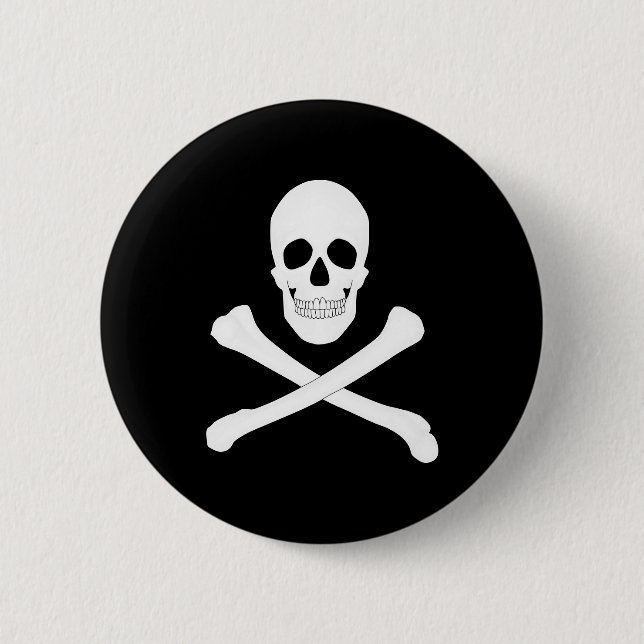 Pirat (Jolly Roger) Flagga Knapp (Framsida)