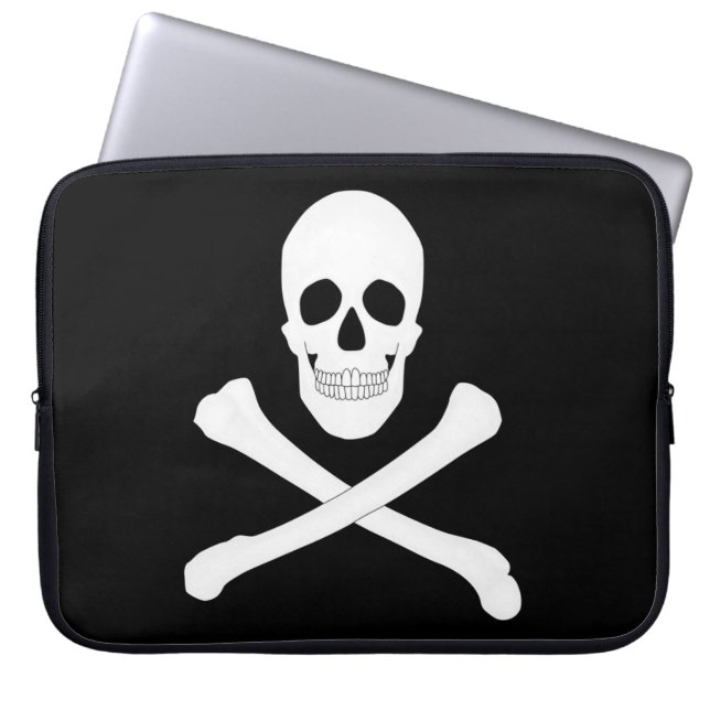 Pirat (Jolly Roger) Flagga Laptop Fodral (Framsidan)
