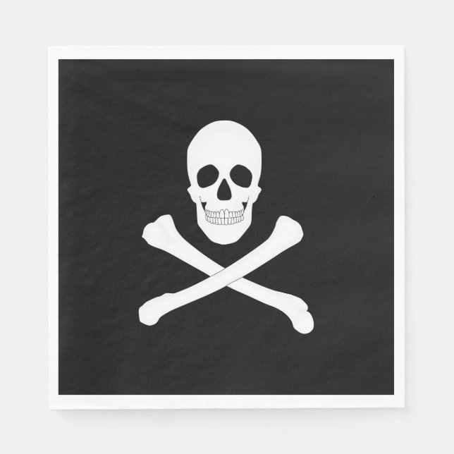 Pirat (Jolly Roger) Flagga Pappersservett (Framsidan)
