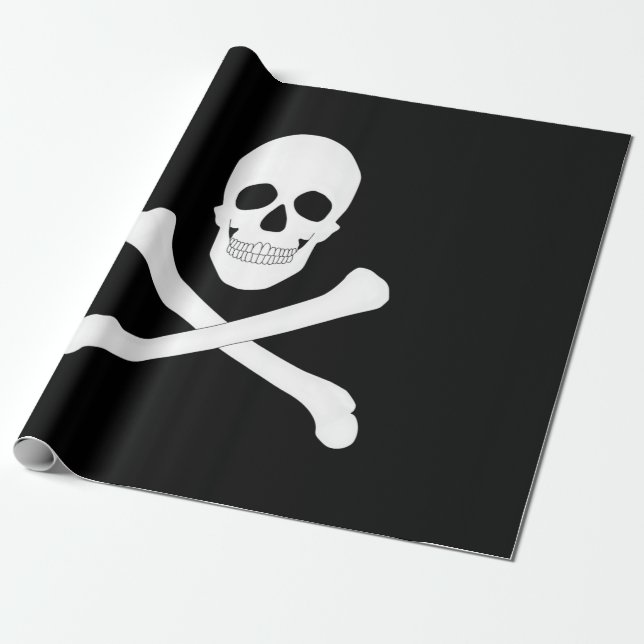 Pirat (Jolly Roger) Flagga Presentpapper (Utrullad)
