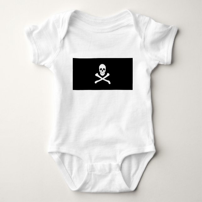 Pirat (Jolly Roger) Flagga T Shirt (Framsida)