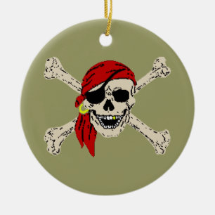 Pirat Jolly Roger Julgransprydnad Keramik
