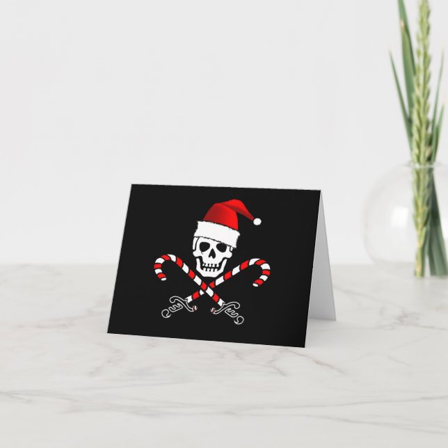 Pirat Jolly Roger julkort Helgkort (Framsida)