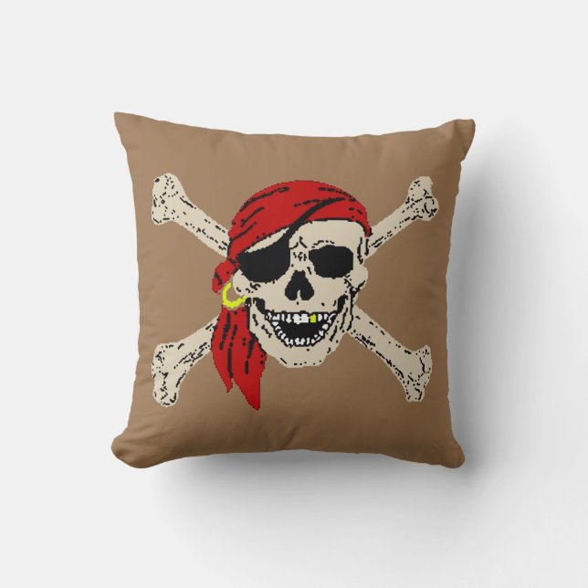 Pirat Jolly Roger Skull Dekorativ kudde (Framsida)