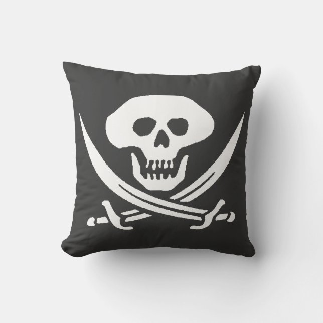 Pirat Jolly Roger Skull Kudde (Framsida)