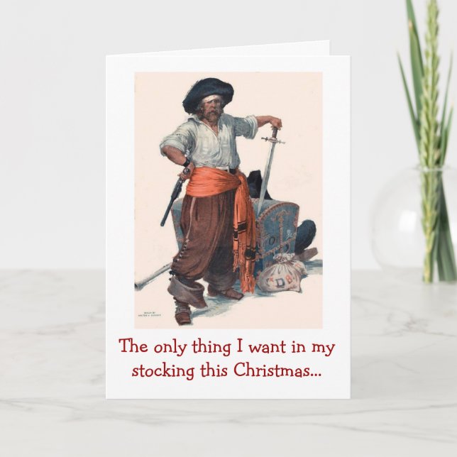 Pirat jul Wish Helgkort (Framsida)