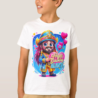 Pirat kapten Birthday Kids presenterar illustratio T Shirt