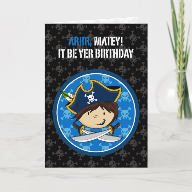 Pirat kapten Greeting Card Kort (Framsida)