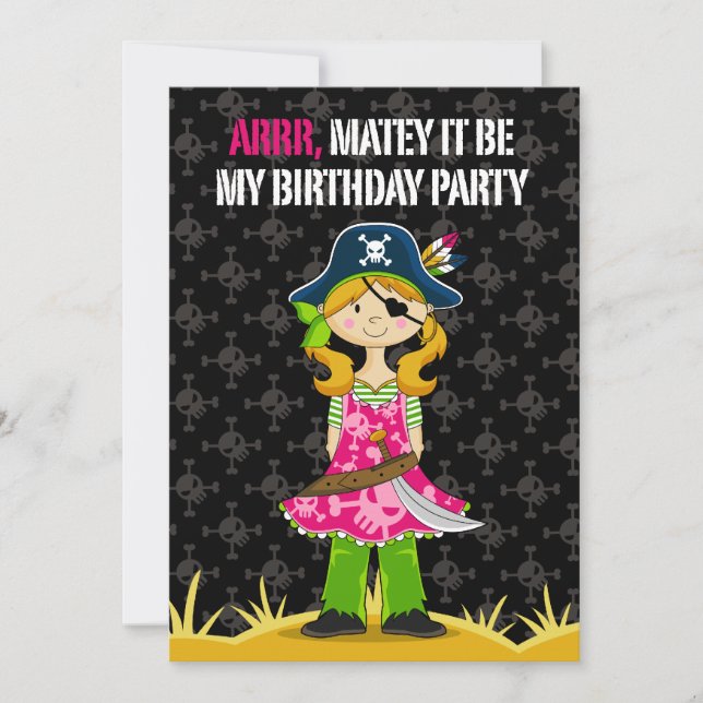 Pirat kapten Party Inbjudan (Framsida)