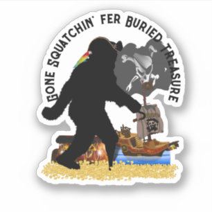Pirat kapten Sasquatch Klistermärken