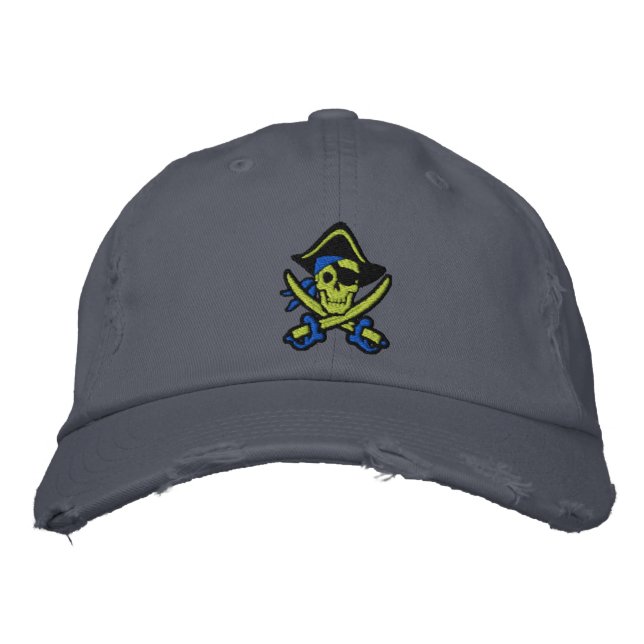 Pirat kapten Skull har broderat Cap Broderad Keps (Framsida)