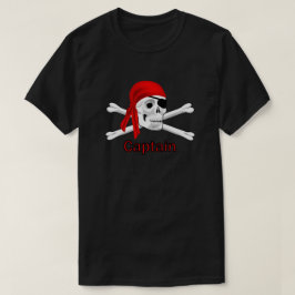 Pirat kapten Skull och Bones T-shirt Black 2