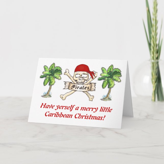 Pirat karibiska jul helgkort (Framsida)