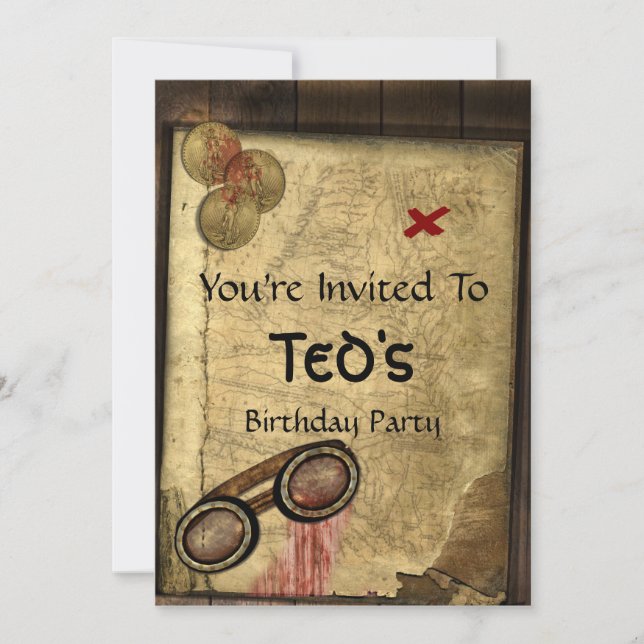 Pirat Karta Inbjudningar (Framsida)