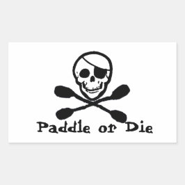 Pirat Kayak Flagga Sticker Rektangulärt Klistermärke
