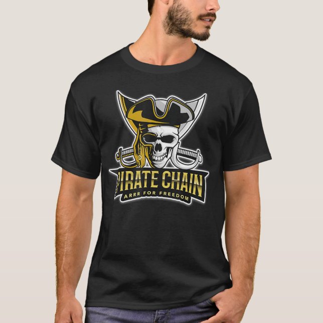 Pirat-kedjeorder för valuta för frihetskryptering t shirt (Framsida)