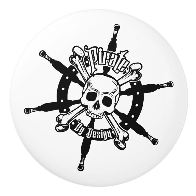 Pirat keramiska dragknappar knopp (Framsidan)
