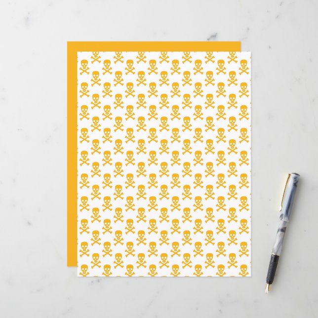 Pirat Kids Crossbone Scrapbook Gult Craft (Fram/Back In Situ)