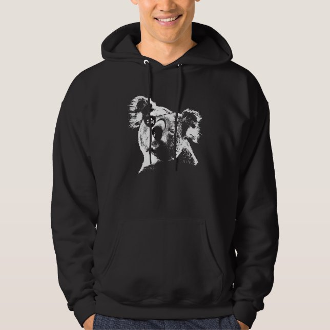 Pirat Koala med Öga Patch Skull Funny Hoodie (Framsida)