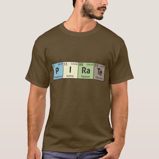 "Pirat" komedivetenskap T Shirt (Framsida)