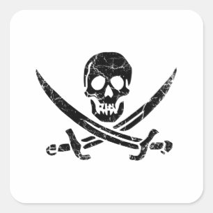 Pirat Kor Fyrkantigt Klistermärke