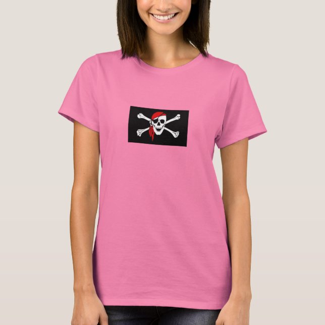 Pirat Lass Flagga Tee (Framsida)