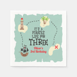Pirat lever under 3:e födelsedagen pappersservett