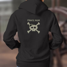 Pirat Mamma Cute Skull och Crossbone Womens Hoodie