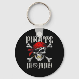Pirat Mamma Jolly Roger Flagga och Skull-korsben Nyckelring