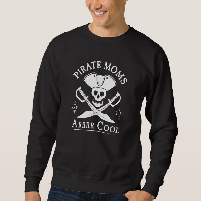 Pirat Mammor Arrrr Coola Lång Ärmad Tröja (Framsida)