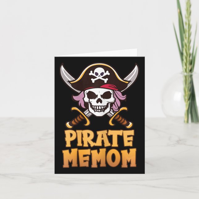 Pirat Memom Funny kapten Matching Halloween-kostna Kort (Framsida)