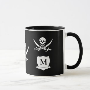 Pirat & monogram mugg