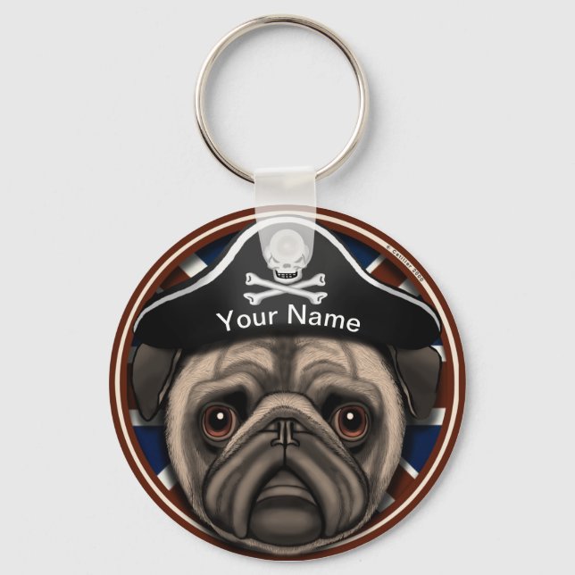 Pirat Mops Nyckelring (Framsida)