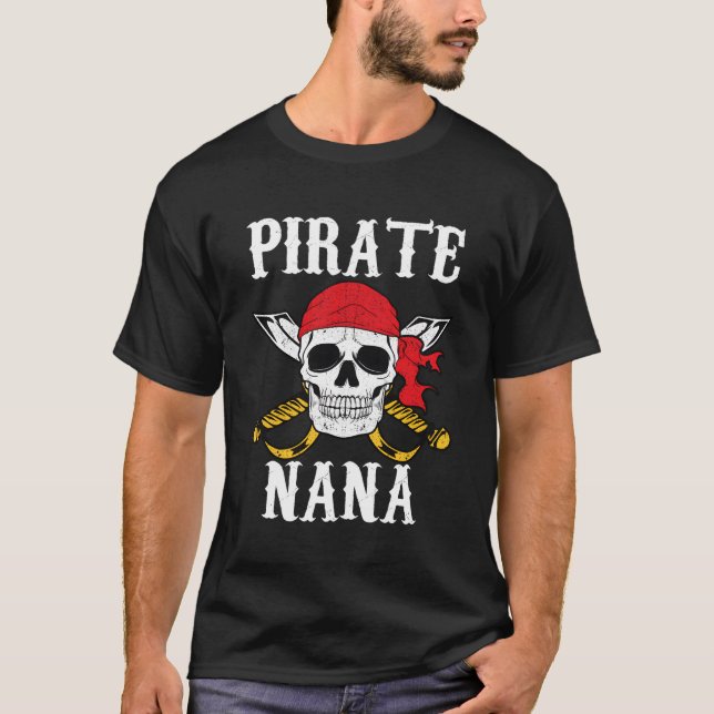 Pirat Nana Grandmor Family Halloween T Shirt (Framsida)