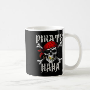 Pirat Nana Jolly Roger Flagga och Skullben Kaffemugg