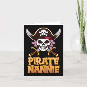 Pirat Nannie Funny Kapten Grandma Halloween Cost Kort