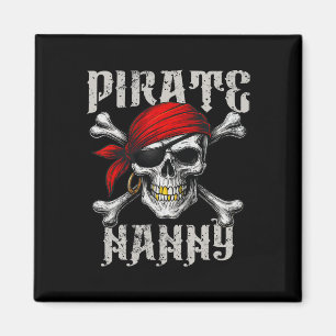 Pirat Nanny Jolly Roger Flagga och Skull Crossbone Magnet